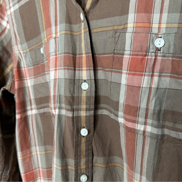 Lauren Ralph Lauren plaid button down long sleeve blouse - Picture 3 of 8